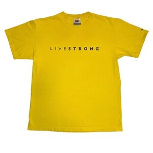 Nike LIVESTRONG T‎ Shirt Yellow Short Sleeve Crew Neck Mens Size Medium
